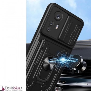 5in1 smūgiams atsparus dėklas su kortelių dėklu - juodas (Xiaomi Poco F3) 5in1 smūgiams atsparus dėklas su kortelių dėklu - juodas (Xiaomi Poco F3)